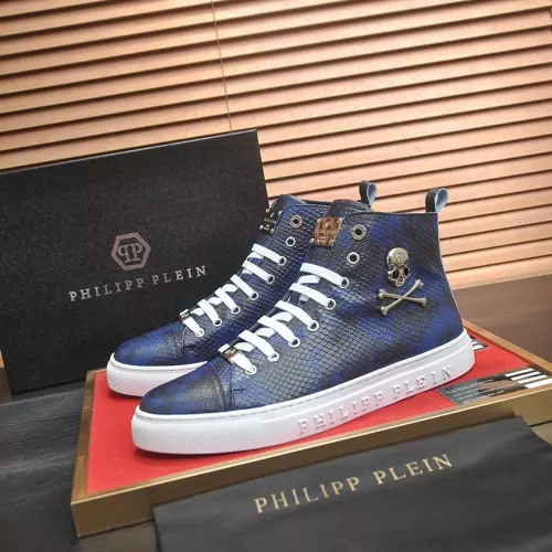 Wholesale Philipp Plein PP High Tops Shoes For Men #1387897 $92.00 USD, Wholesale Quality Replica Philipp Plein PP High Tops Shoes