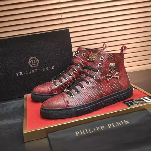 Wholesale Philipp Plein PP High Tops Shoes For Men #1387899 $92.00 USD, Wholesale Quality Replica Philipp Plein PP High Tops Shoes