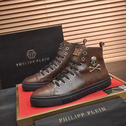 Wholesale Philipp Plein PP High Tops Shoes For Men #1387900 $92.00 USD, Wholesale Quality Replica Philipp Plein PP High Tops Shoes