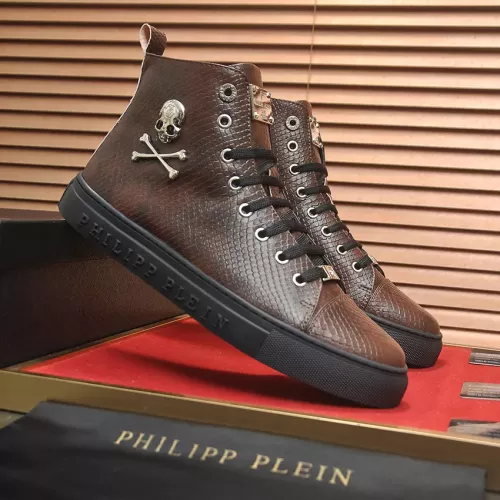 Replica Philipp Plein PP High Tops Shoes For Men #1387900 $92.00 USD for Wholesale
