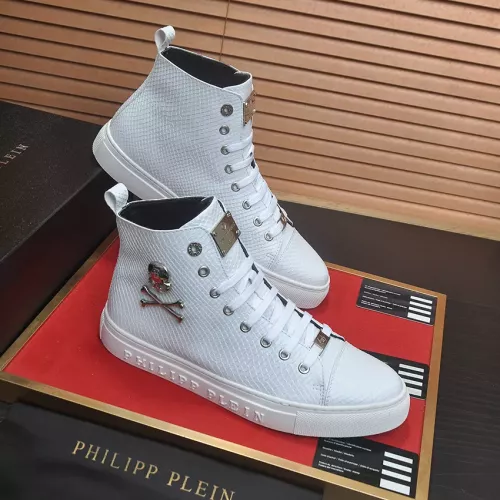 Replica Philipp Plein PP High Tops Shoes For Men #1387901 $92.00 USD for Wholesale