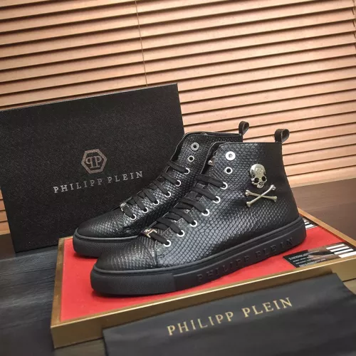 Wholesale Philipp Plein PP High Tops Shoes For Men #1387903 $92.00 USD, Wholesale Quality Replica Philipp Plein PP High Tops Shoes