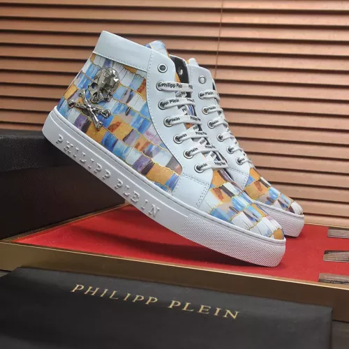 Replica Philipp Plein PP High Tops Shoes For Men #1387909 $92.00 USD for Wholesale