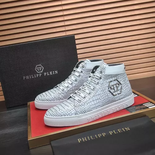 Wholesale Philipp Plein PP High Tops Shoes For Men #1387910 $92.00 USD, Wholesale Quality Replica Philipp Plein PP High Tops Shoes