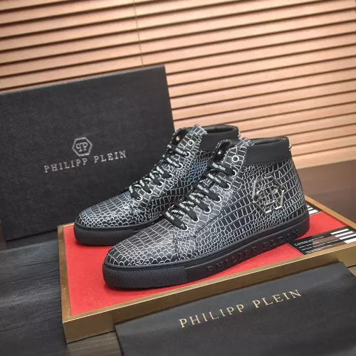 Wholesale Philipp Plein PP High Tops Shoes For Men #1387911 $92.00 USD, Wholesale Quality Replica Philipp Plein PP High Tops Shoes