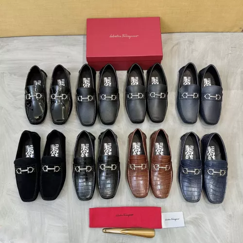 Replica Salvatore Ferragamo Leather Shoes For Men #1388085 $96.00 USD for Wholesale