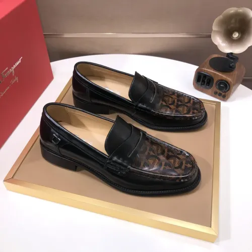 Replica Salvatore Ferragamo Leather Shoes For Men #1391783 $105.00 USD for Wholesale