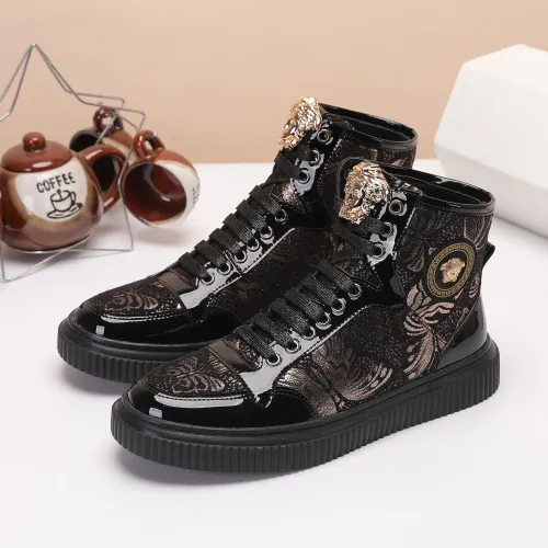 Wholesale Versace High Tops Shoes For Men #1391805 $76.00 USD, Wholesale Quality Replica Versace High Tops Shoes