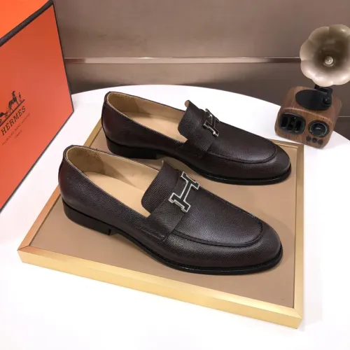 Replica Hermes Leather Shoes For Men #1391925 $98.00 USD for Wholesale