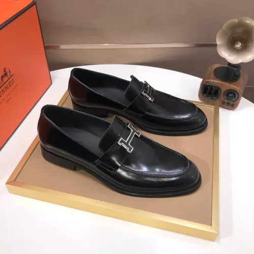 Replica Hermes Leather Shoes For Men #1391937 $98.00 USD for Wholesale