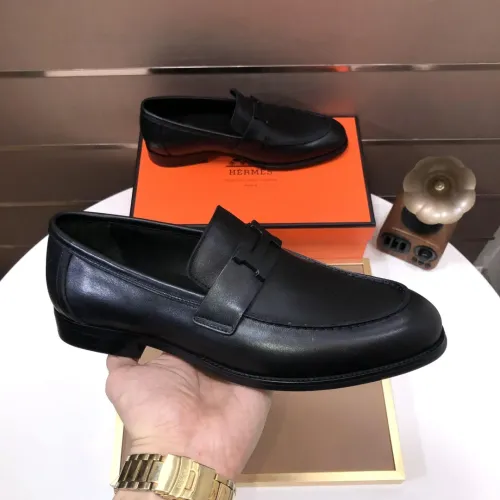 Replica Hermes Leather Shoes For Men #1391939 $98.00 USD for Wholesale