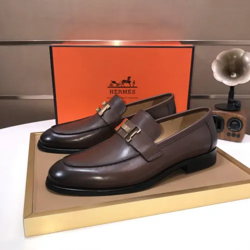 Replica Hermes Leather Shoes For Men #1391949 $98.00 USD for Wholesale