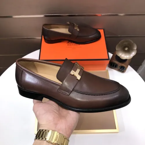 Replica Hermes Leather Shoes For Men #1391949 $98.00 USD for Wholesale