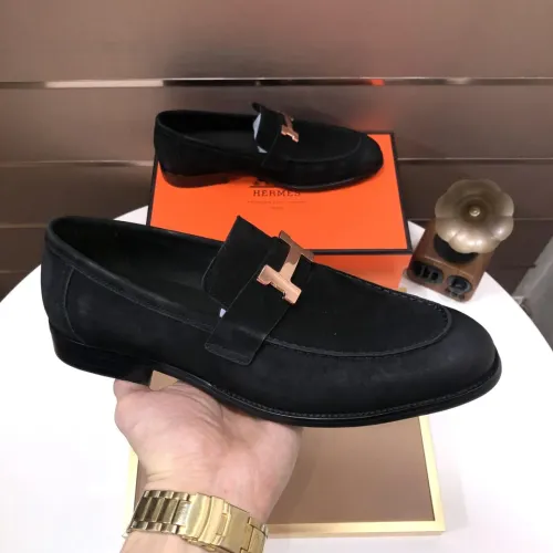 Replica Hermes Leather Shoes For Men #1391951 $98.00 USD for Wholesale