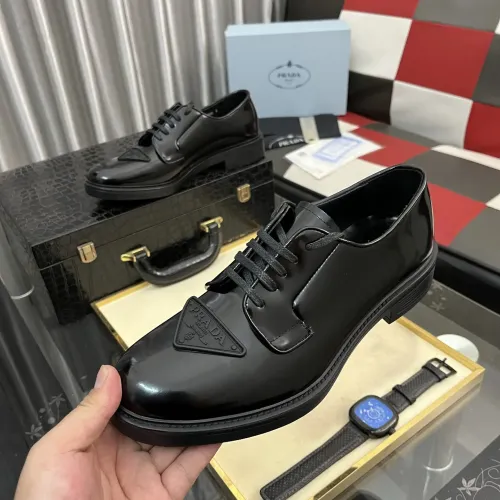 Wholesale Prada Leather Shoes For Men #1392043 $115.00 USD, Wholesale Quality Replica Prada Leather Shoes