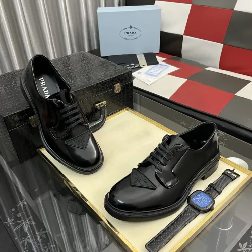 Replica Prada Leather Shoes For Men #1392043 $115.00 USD for Wholesale