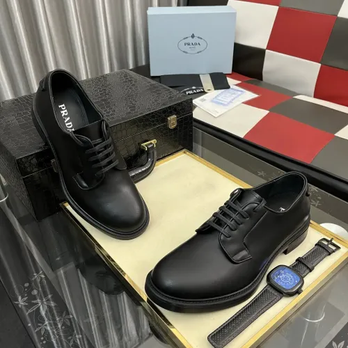 Replica Prada Leather Shoes For Men #1392045 $115.00 USD for Wholesale