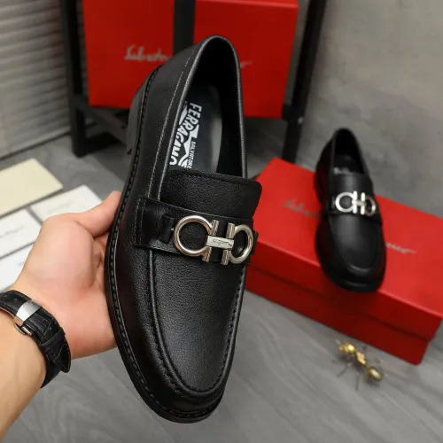 Replica Salvatore Ferragamo Leather Shoes For Men #1392087 $85.00 USD for Wholesale