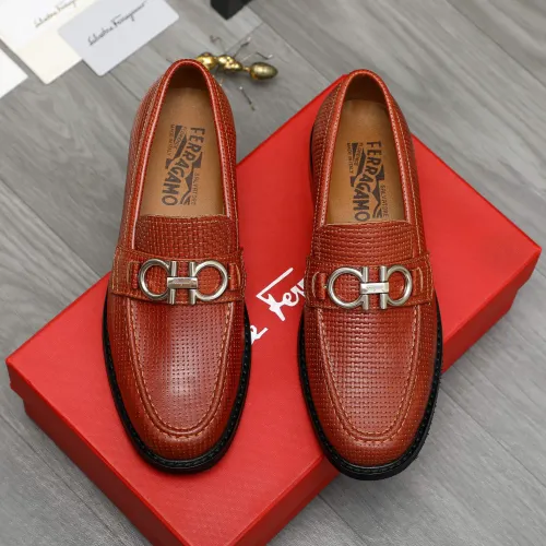 Replica Salvatore Ferragamo Leather Shoes For Men #1392088 $85.00 USD for Wholesale