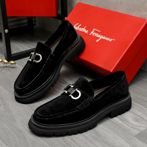 Replica Salvatore Ferragamo Leather Shoes For Men #1392100 $112.00 USD for Wholesale