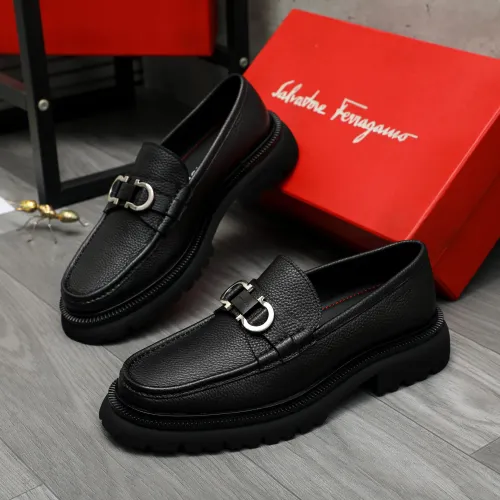 Replica Salvatore Ferragamo Leather Shoes For Men #1392104 $112.00 USD for Wholesale