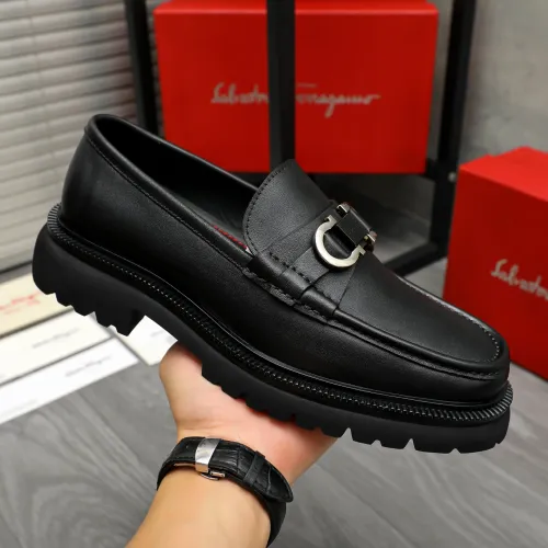 Replica Salvatore Ferragamo Leather Shoes For Men #1392105 $112.00 USD for Wholesale