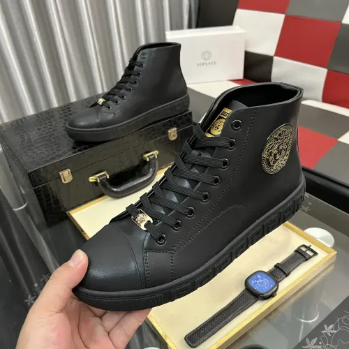 Wholesale Versace High Tops Shoes For Men #1392489 $80.00 USD, Wholesale Quality Replica Versace High Tops Shoes