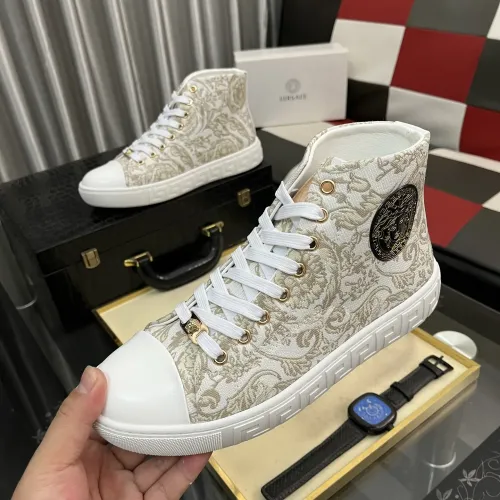 Wholesale Versace High Tops Shoes For Men #1392490 $80.00 USD, Wholesale Quality Replica Versace High Tops Shoes