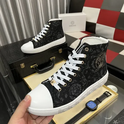 Wholesale Versace High Tops Shoes For Men #1392491 $80.00 USD, Wholesale Quality Replica Versace High Tops Shoes