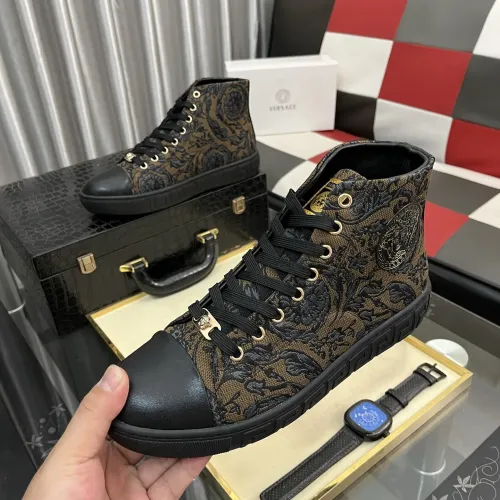 Wholesale Versace High Tops Shoes For Men #1392492 $80.00 USD, Wholesale Quality Replica Versace High Tops Shoes
