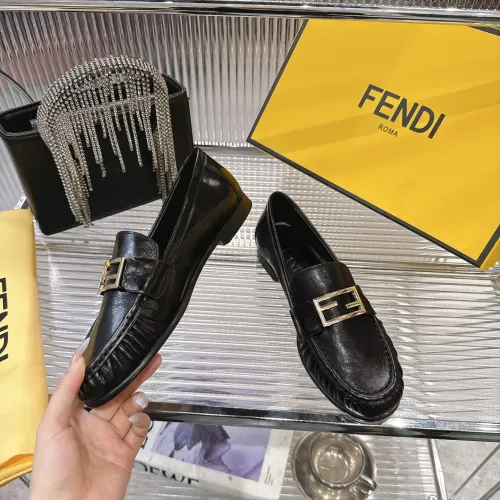 Replica Fendi Leather Shoes For Women #1392622 $102.00 USD for Wholesale