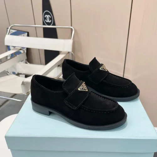 Wholesale Prada Leather Shoes For Women #1392730 $102.00 USD, Wholesale Quality Replica Prada Leather Shoes