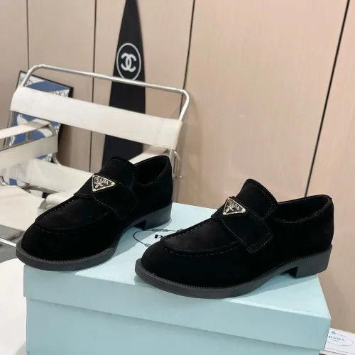 Replica Prada Leather Shoes For Women #1392730 $102.00 USD for Wholesale