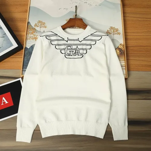 Wholesale Armani Sweaters Long Sleeved For Men #1393216 $48.00 USD, Wholesale Quality Replica Armani Sweaters