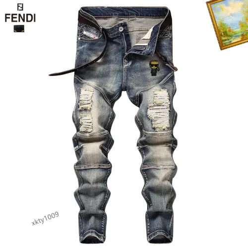 Wholesale Fendi Jeans For Men #1394586 $48.00 USD, Wholesale Quality Replica Fendi Jeans