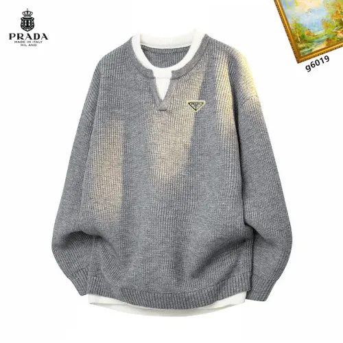 Wholesale Prada Sweaters Long Sleeved For Men #1394628 $48.00 USD, Wholesale Quality Replica Prada Sweaters
