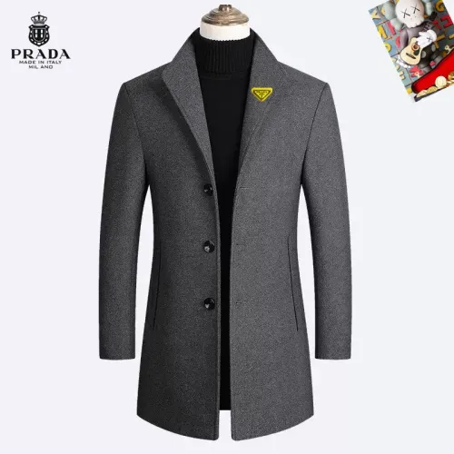Wholesale Prada Coats Long Sleeved For Men #1395476 $80.00 USD, Wholesale Quality Replica Prada Coats