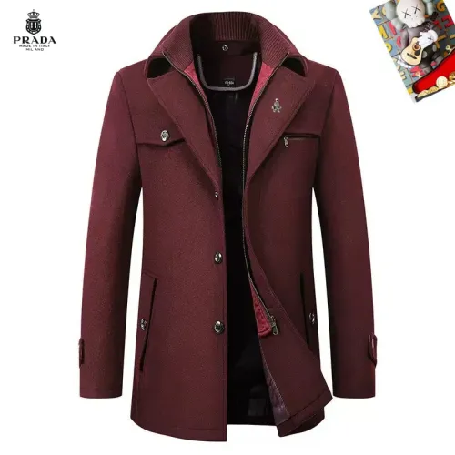 Wholesale Prada Coats Long Sleeved For Men #1395482 $80.00 USD, Wholesale Quality Replica Prada Coats