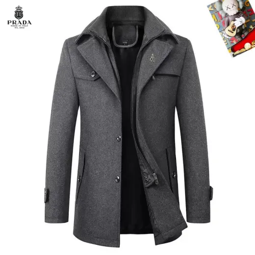 Wholesale Prada Coats Long Sleeved For Men #1395484 $80.00 USD, Wholesale Quality Replica Prada Coats