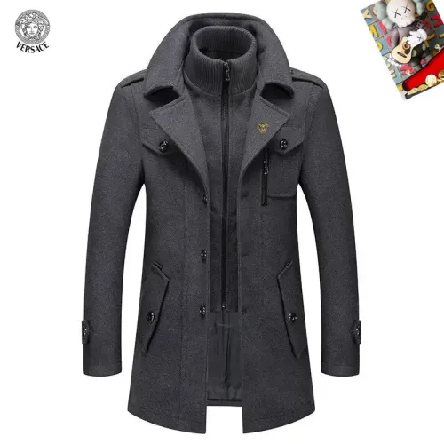 Wholesale Versace Coats Long Sleeved For Men #1395503 $80.00 USD, Wholesale Quality Replica Versace Coats