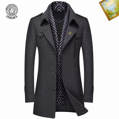 Wholesale Versace Coats Long Sleeved For Men #1395536 $88.00 USD, Wholesale Quality Replica Versace Coats