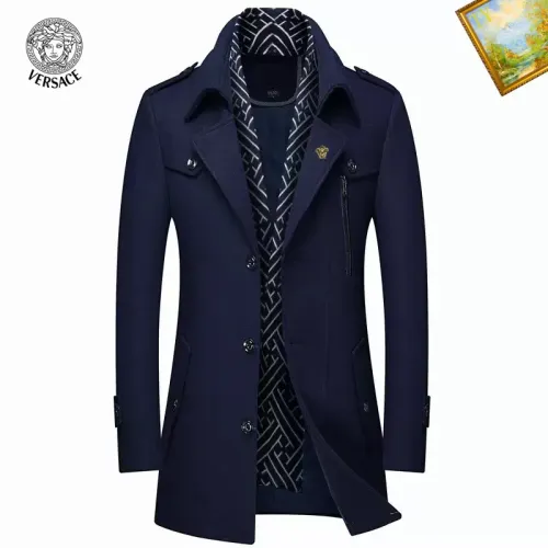 Wholesale Versace Coats Long Sleeved For Men #1395537 $88.00 USD, Wholesale Quality Replica Versace Coats