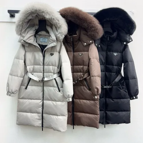 Replica Prada Down Feather Coat Long Sleeved For Women #1398838 $247.93 USD for Wholesale