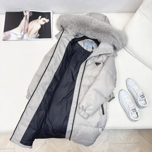 Replica Prada Down Feather Coat Long Sleeved For Women #1398838 $247.93 USD for Wholesale