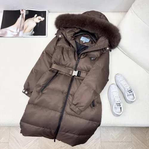 Wholesale Prada Down Feather Coat Long Sleeved For Women #1398839 $247.93 USD, Wholesale Quality Replica Prada Down Feather Coat