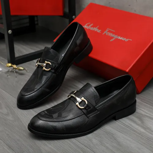 Replica Salvatore Ferragamo Leather Shoes For Men #1399115 $82.00 USD for Wholesale