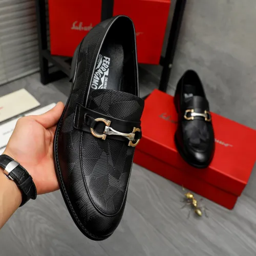 Replica Salvatore Ferragamo Leather Shoes For Men #1399115 $82.00 USD for Wholesale