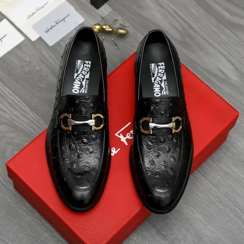 Replica Salvatore Ferragamo Leather Shoes For Men #1399116 $82.00 USD for Wholesale