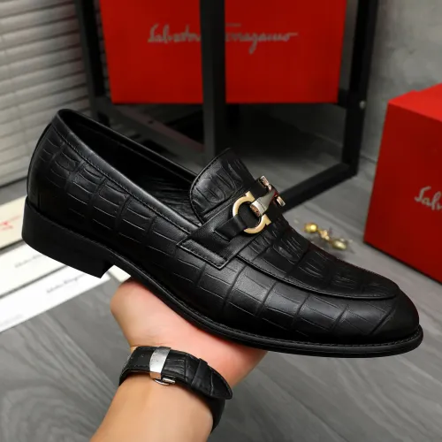 Replica Salvatore Ferragamo Leather Shoes For Men #1399117 $82.00 USD for Wholesale