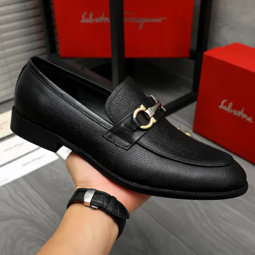 Replica Salvatore Ferragamo Leather Shoes For Men #1399124 $82.00 USD for Wholesale